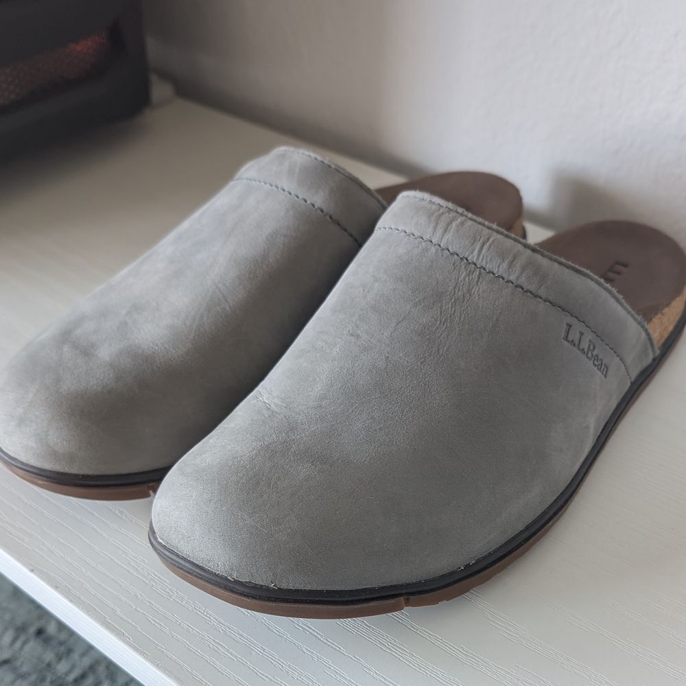 L.L.Bean Go Anywhere Clog Comfort Mystic Leather Slip-On Indoor Outdoor Gray Sz8